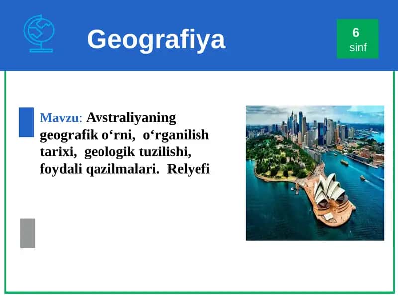 Avstraliyaning geografik xususiyatlari 1