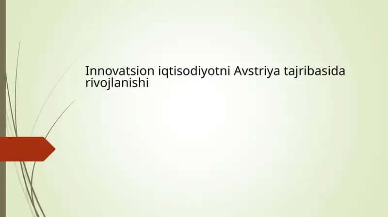 Avstriya xufyona iqtisodiyoti 1