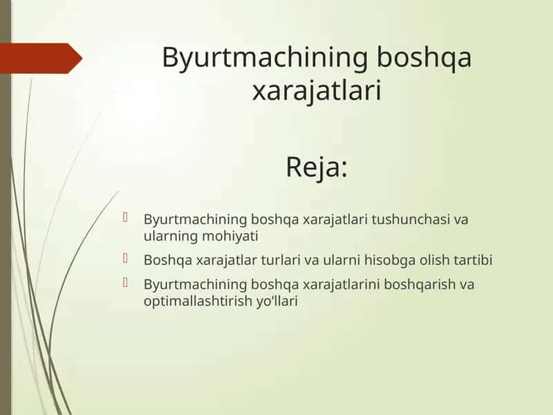 Byurtmachining boshqa xarajatlari 1