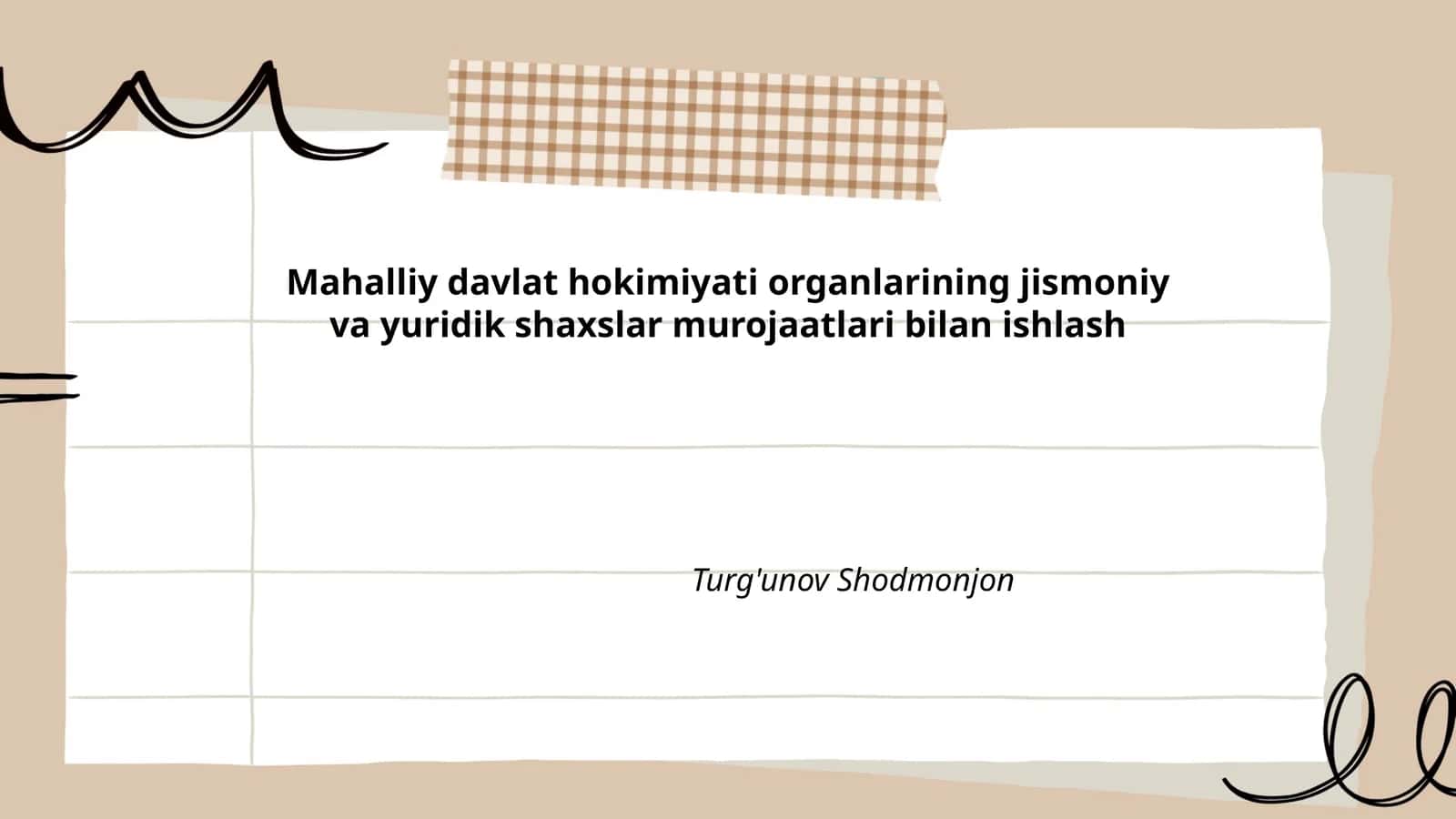 Mahalliy davlat hokimiyati organlarining jismoniy va yuridik shaxslar murojaatlari bilan ishlash 1