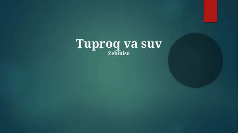 Tuproq va suv 1