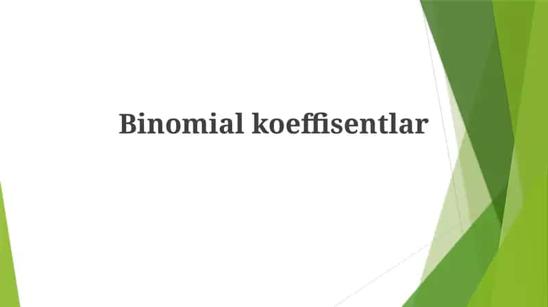 Binomialkoeffisentlar 1
