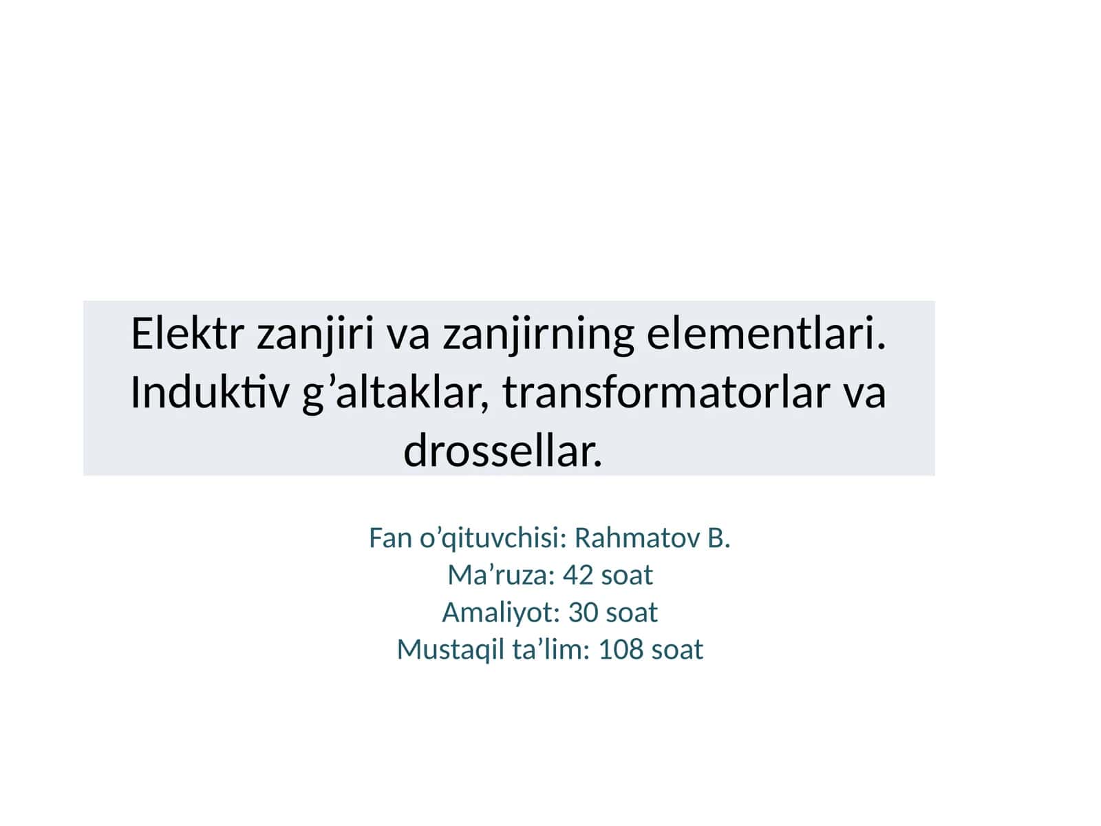 Elektr zanjiri va zanjirning elеmеntlari 1