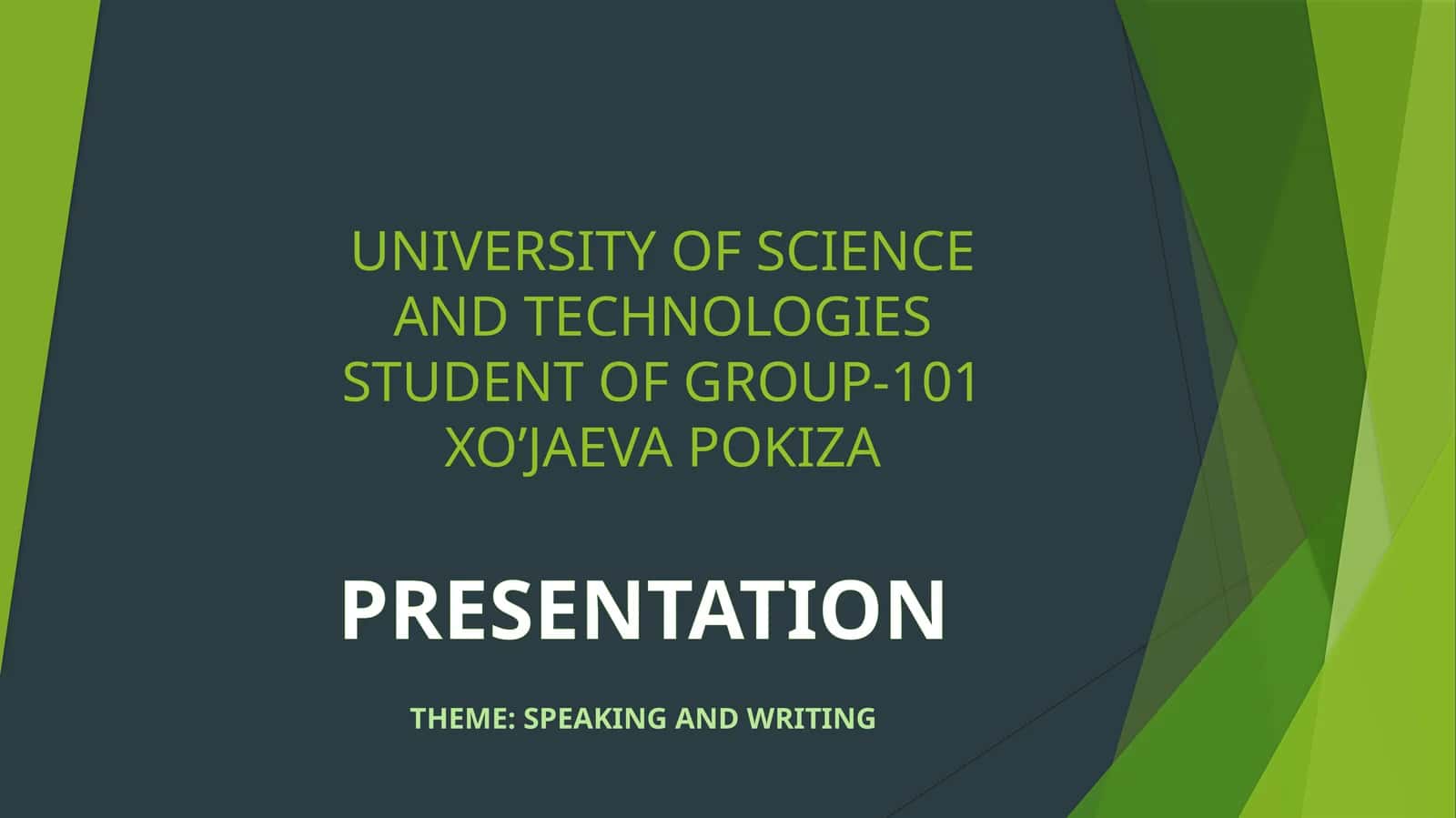Speaking and writing 1