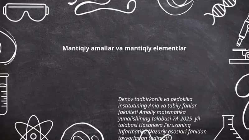 Mantiqiy amallar va mantiqiy elementlar 1