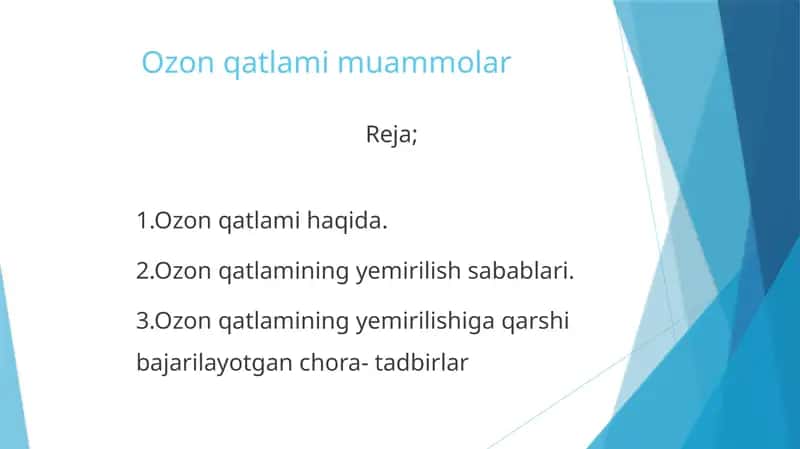 Ozon qatlami muammolar 1
