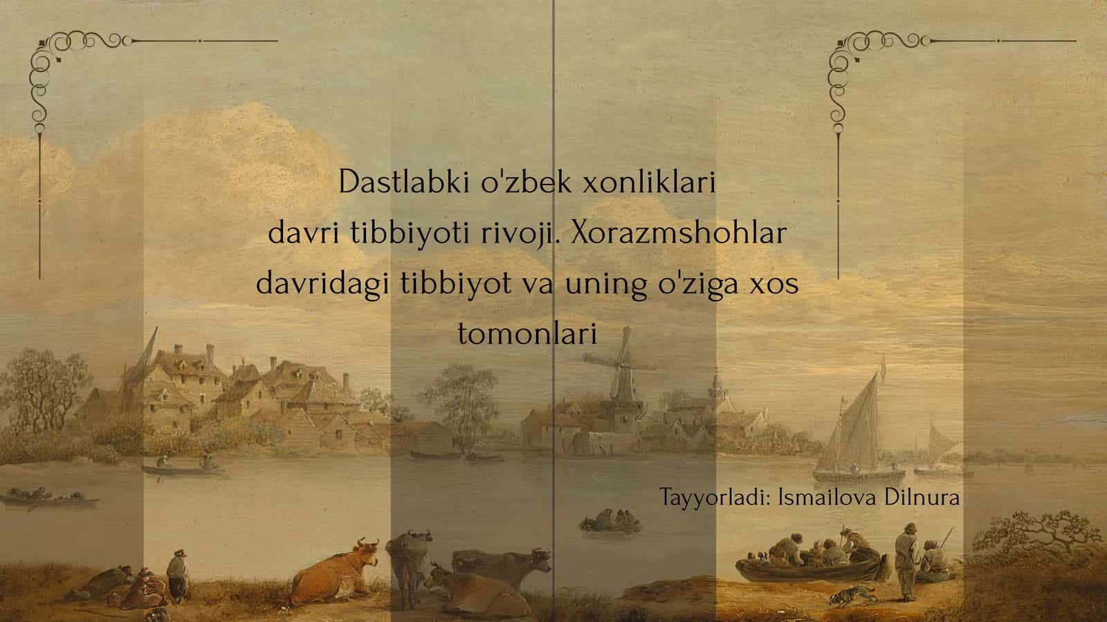 Xorazm tibbiyot va uning o'ziga xos tomonlari 1