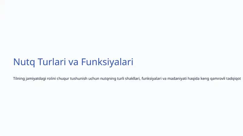 Nutq Turlari va Funksiyalari 1