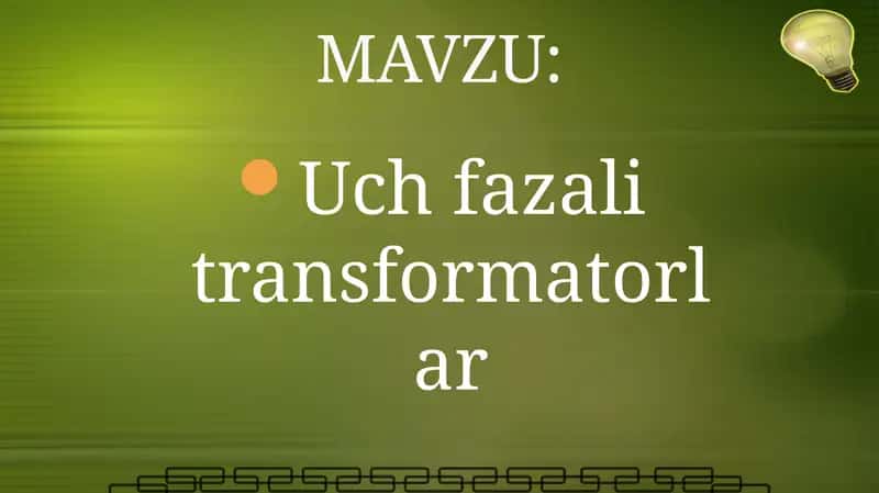 Uch fazali transformatorlar 1