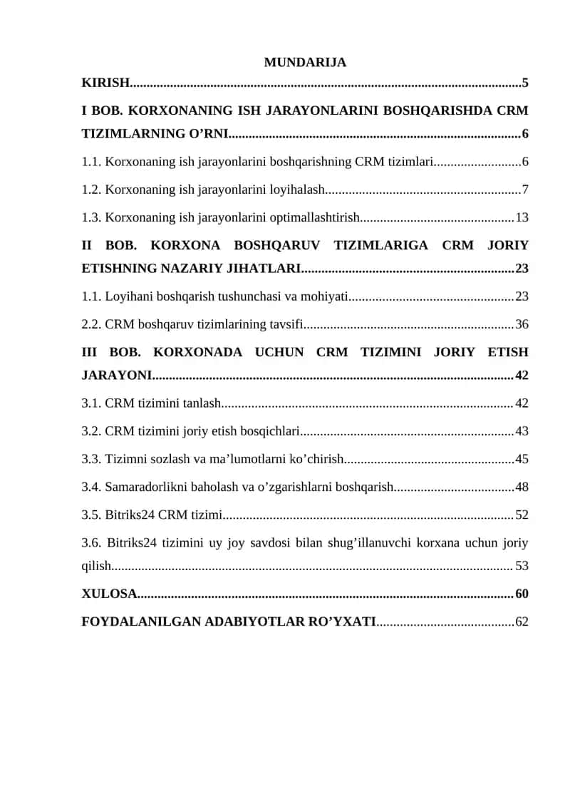 Korxona boshqaruvi uchun CRM tizimini joriy qilish 1