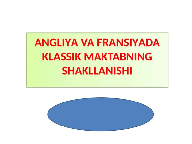 Klassik iqtisodiy maktabning shakllanishi