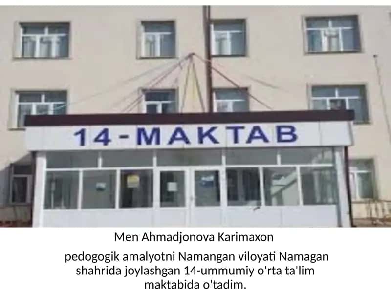 Ingliz tili fanidan pedagogik amaliyot 1