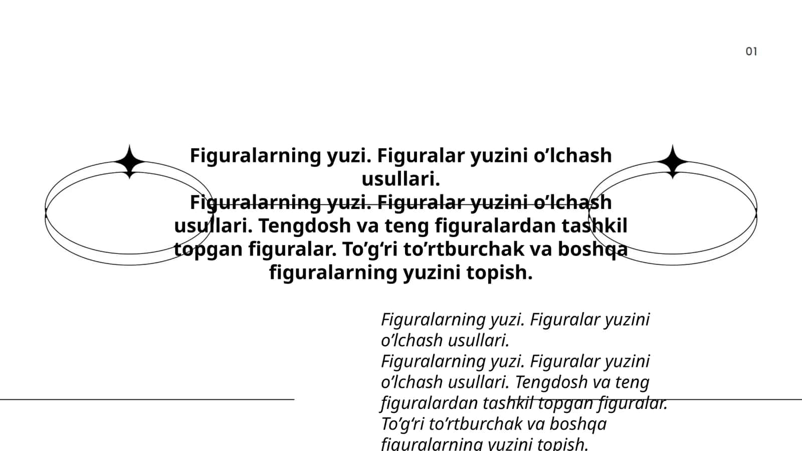 Figuralarning yuzi. Figuralar yuzini o’lchash usullari 1