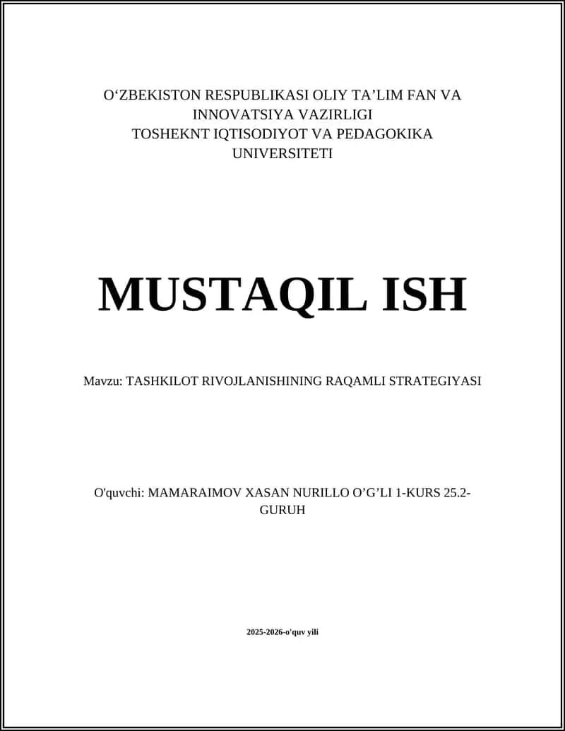 TASHKILOT RIVOJLANISHINING RAQAMLI STRATEGIYASI 1