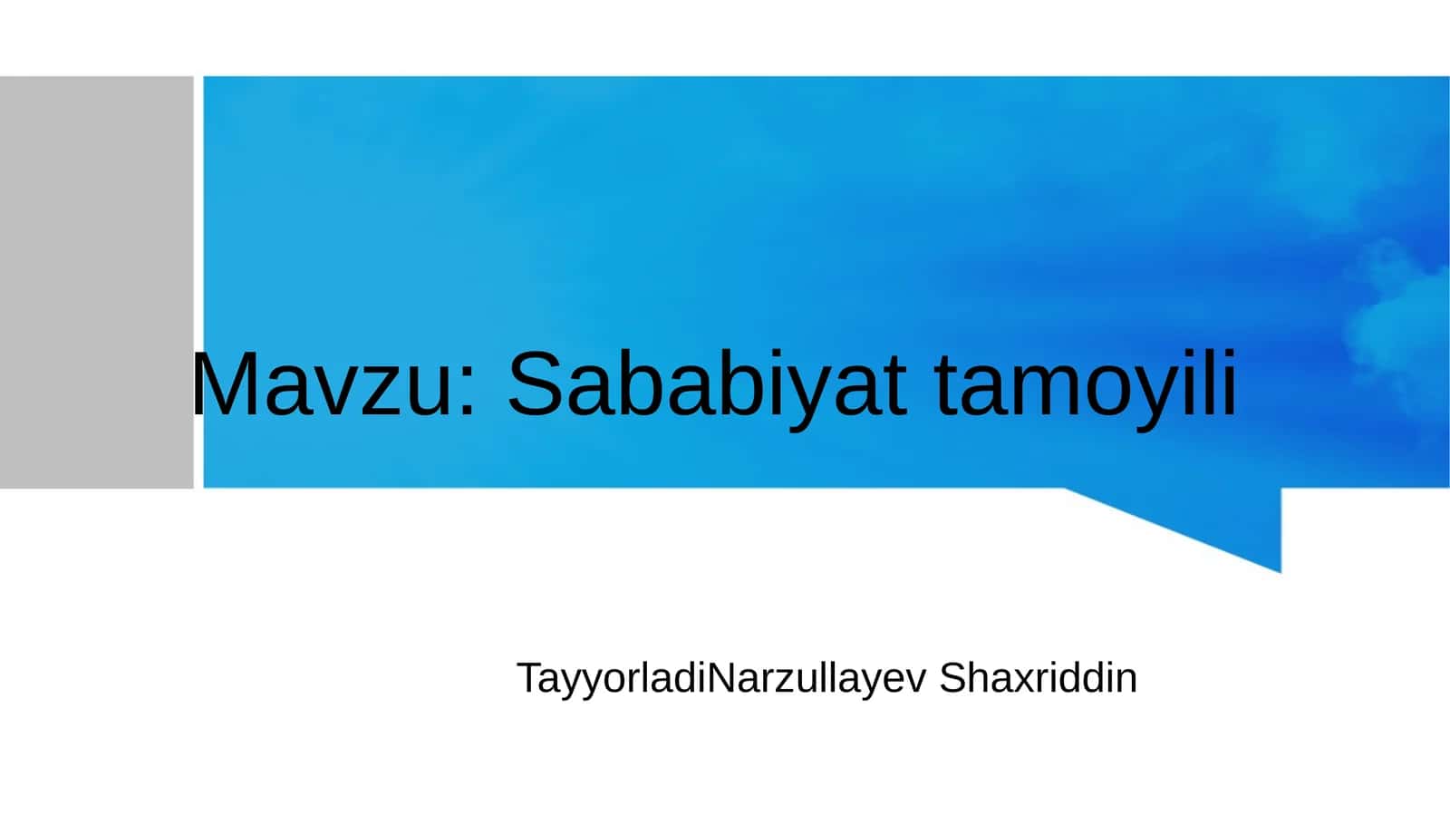 Sababiyat tamoyili 1