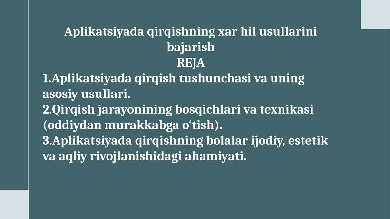 Aplikatsiyada qirqishning xar hil usullarini bajarish 1