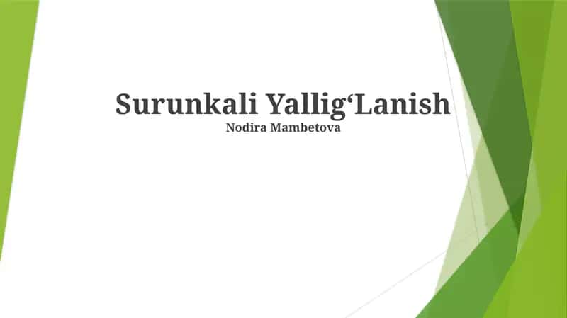 Surunkali YalligʻLanish 1