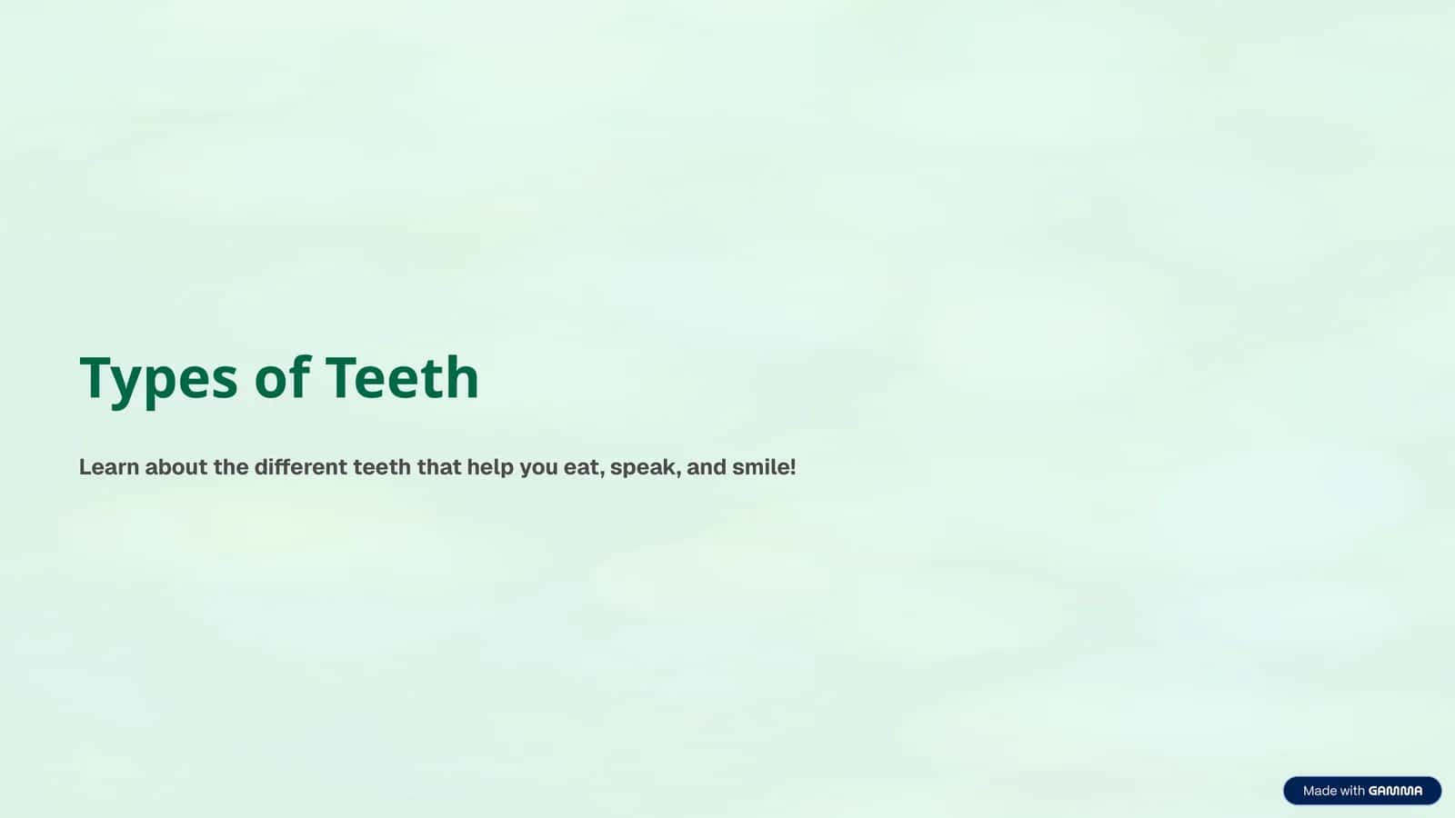 Types of Teeth 1
