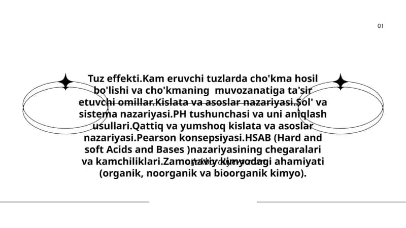 Tuz effekti va kimyoviy omillar 1