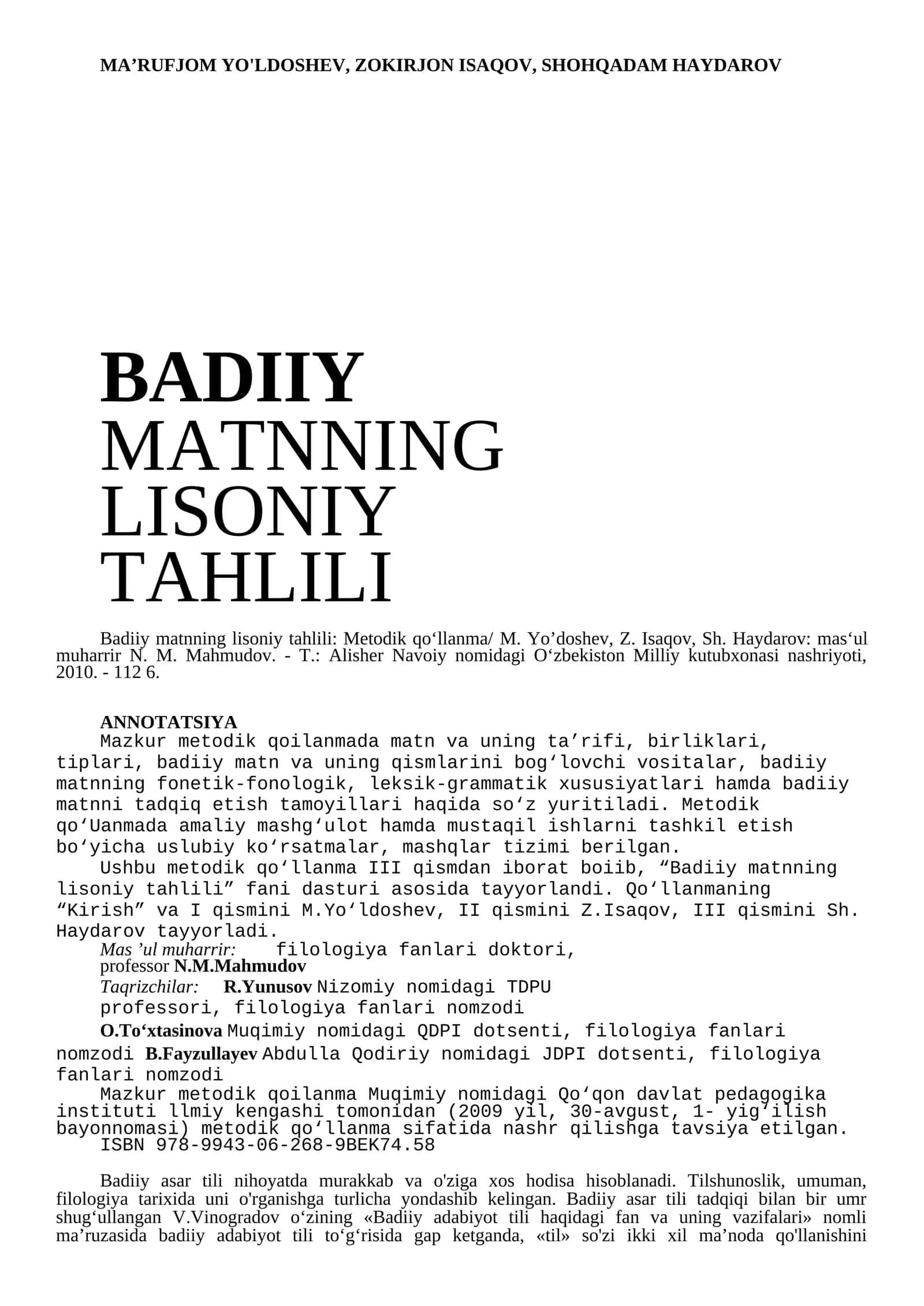 BADIIY MATNNING LISONIY TAHLILI 1