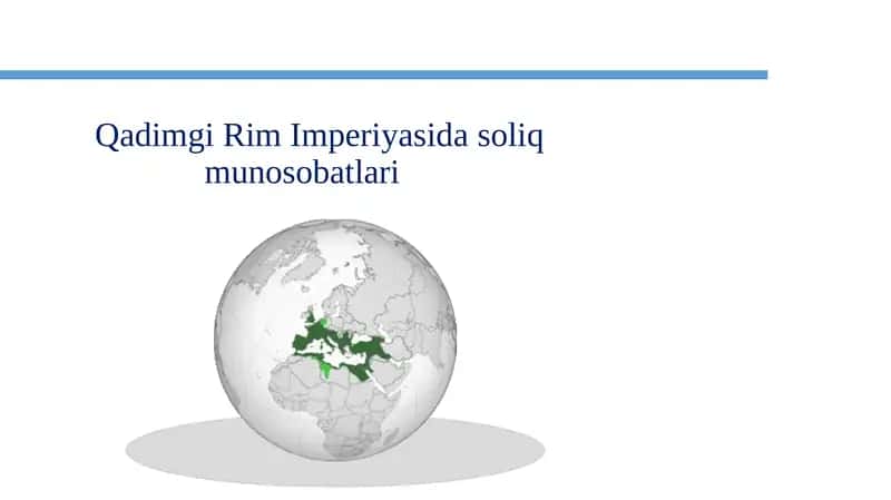 Qadimgi Rim Imperiyasida soliq munosobatlari 1