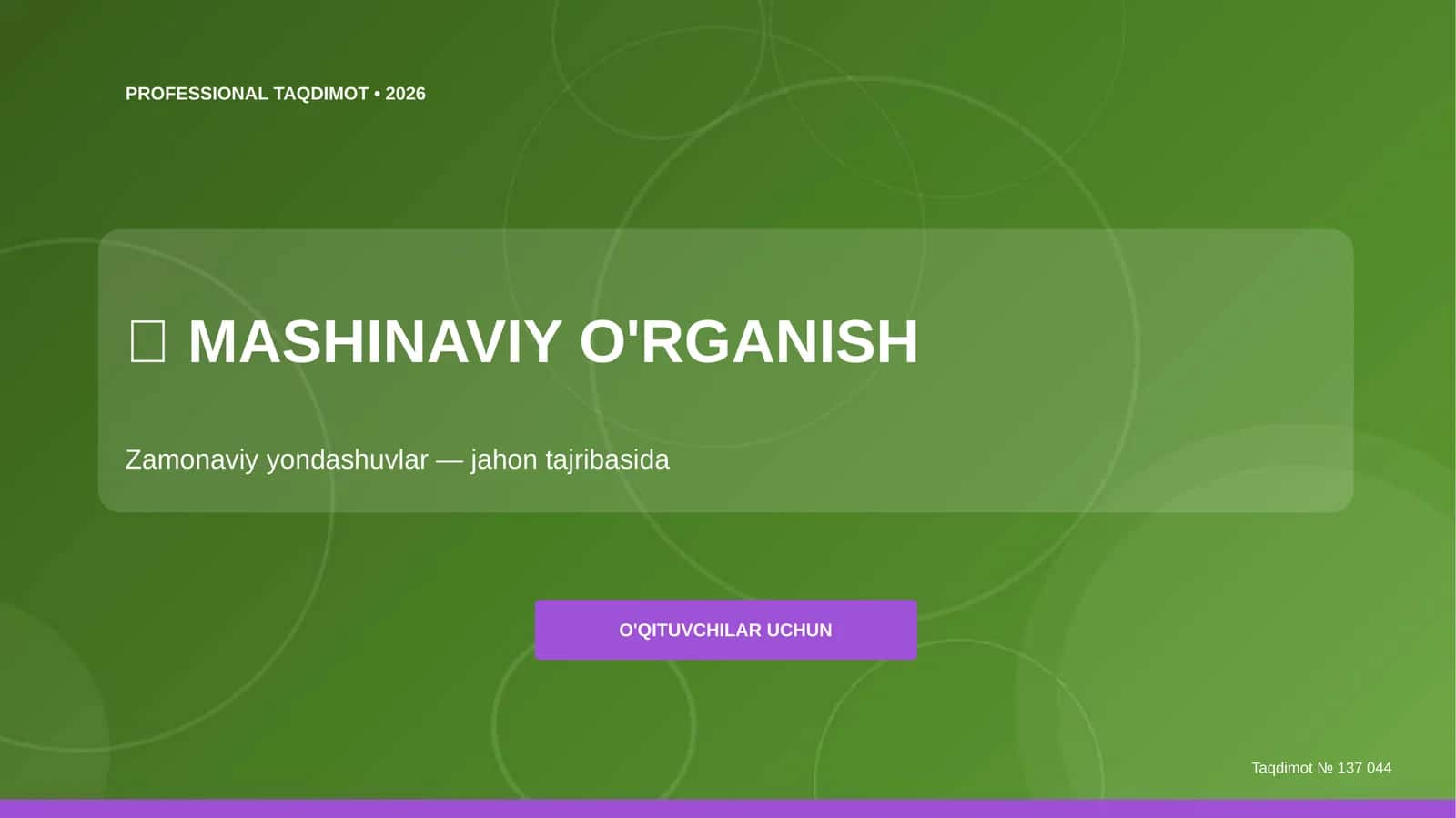 Mashinaviy o'rganish 1