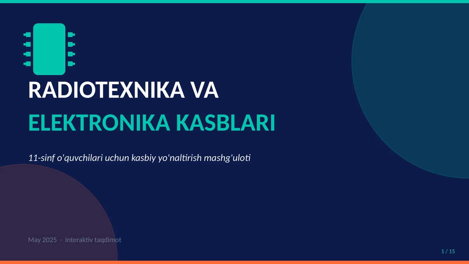 Radio texnika va elektronika soohasi kasblari 1