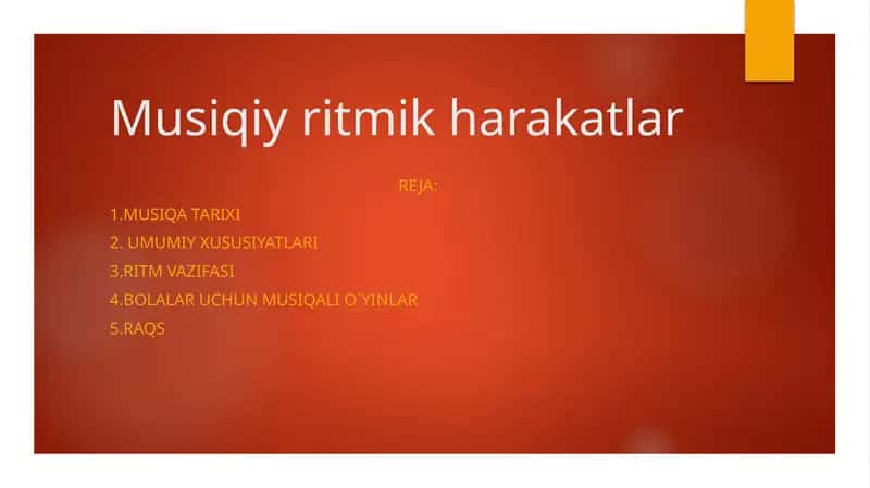 Musiqiy ritmik harakatlar 1