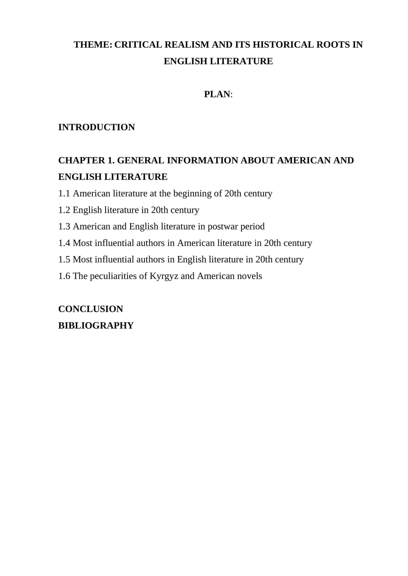 Critical realism and its historical roots in English literature 1