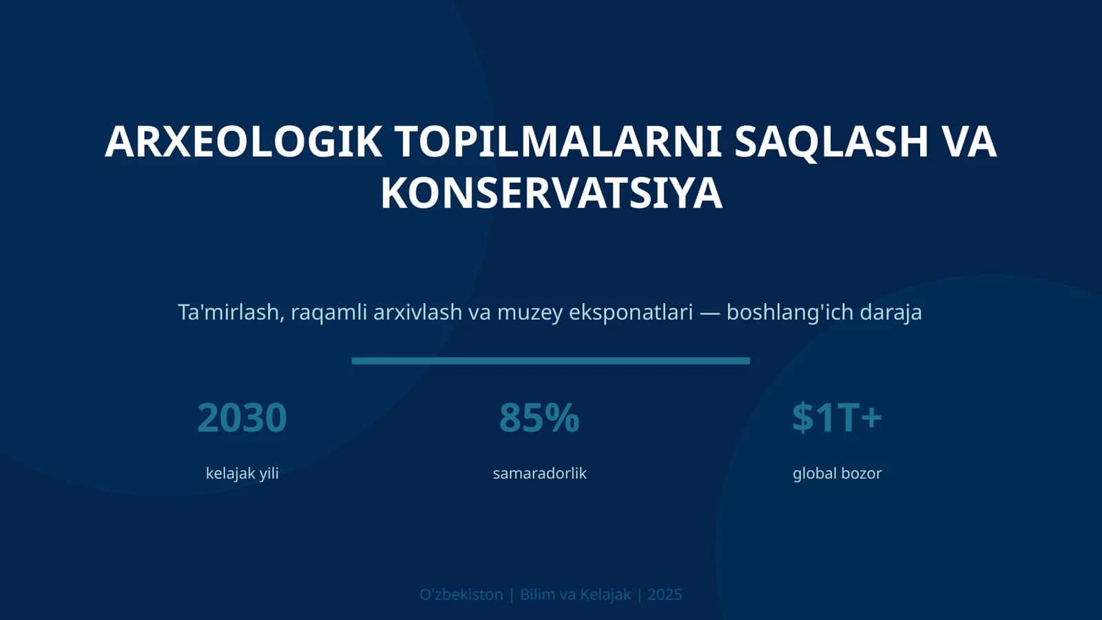 Arxеologik topilmalarni saqlash va konservatsiya 1