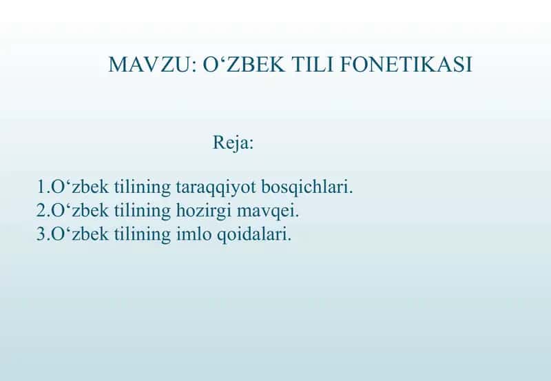 O‘zbek tili fonetikasi 1