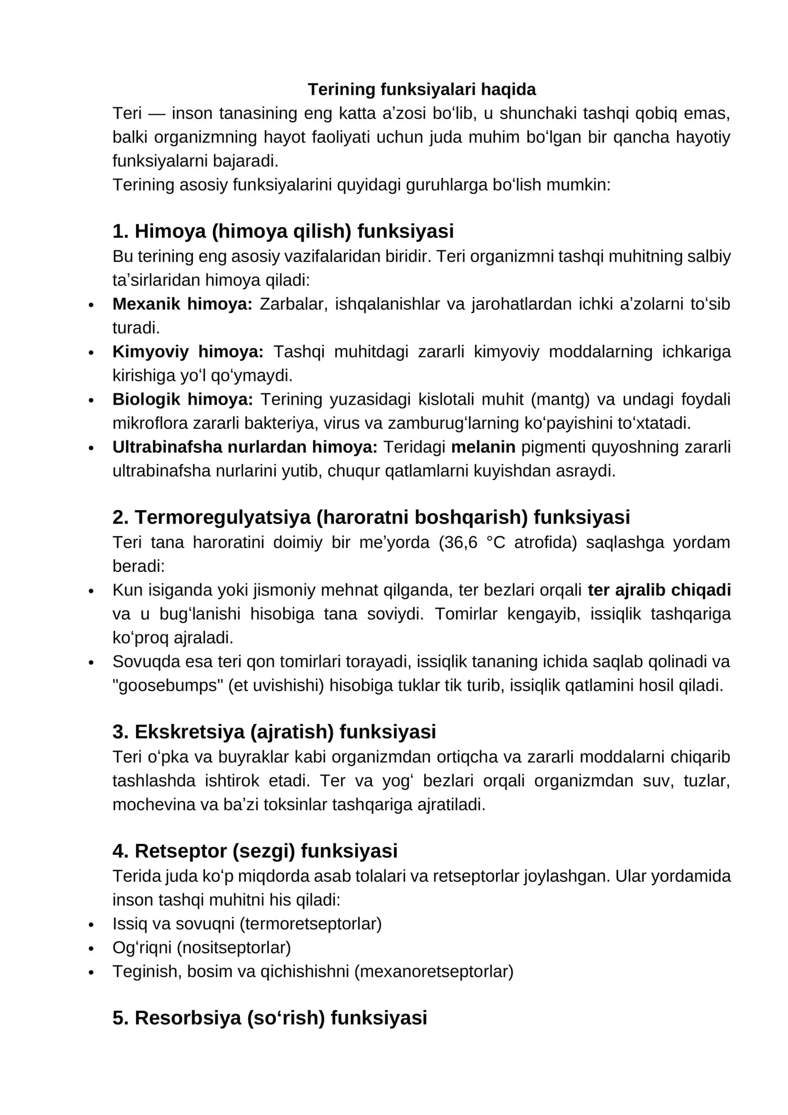 Terining funksiyalari haqida 1