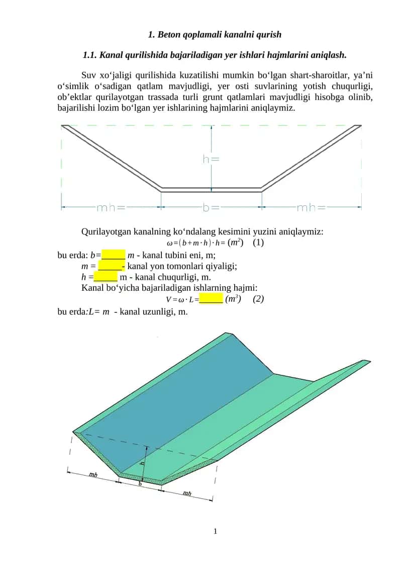 Beton qoplamali kanalni qurish 1