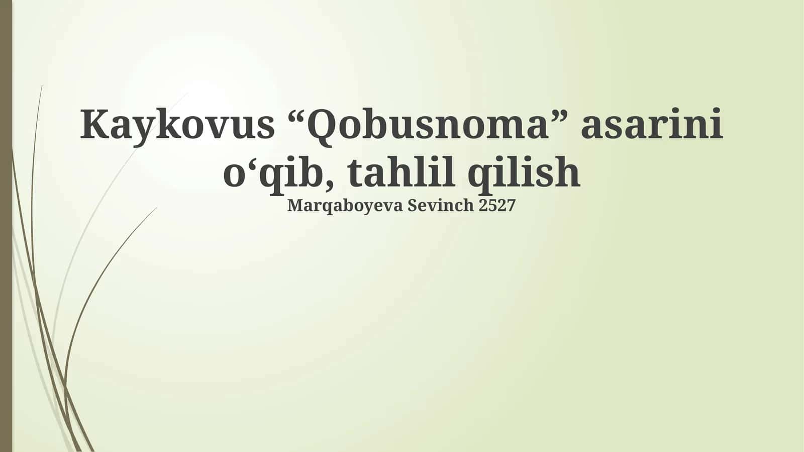 Qobusnoma 1