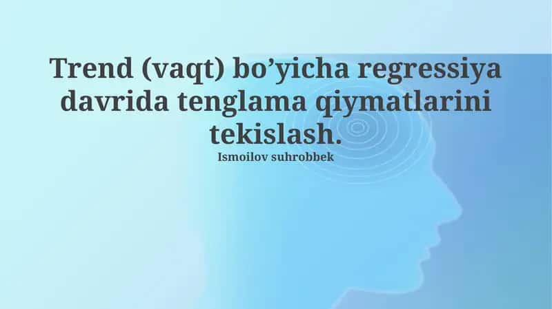 Trend regressiyasi 1