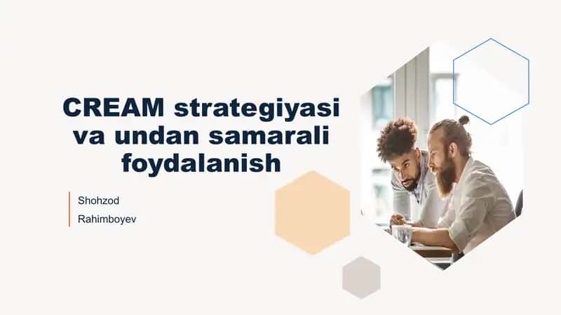 CREAM strategiyasi 1