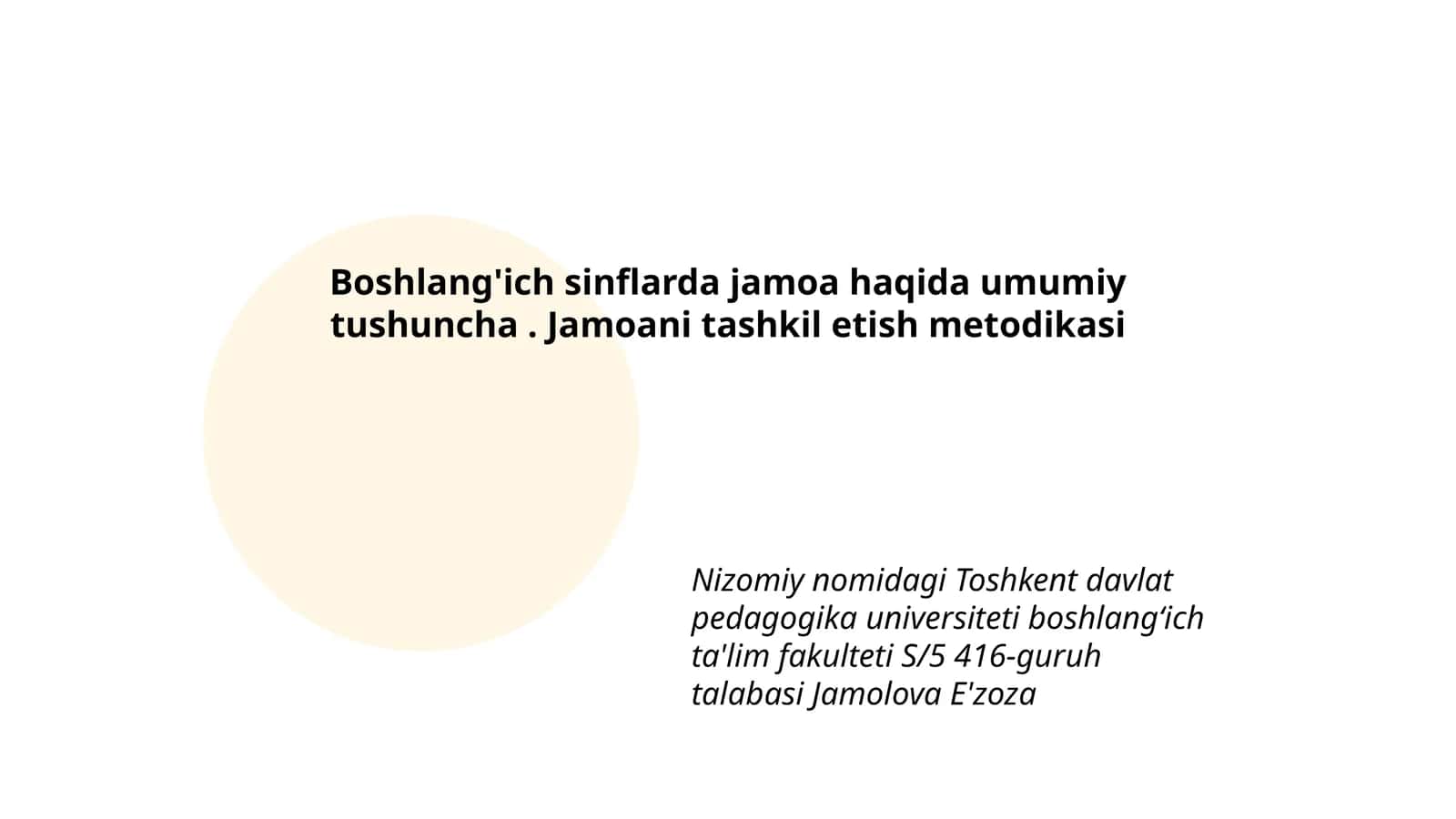 Jamoani tashkil etish metodikasi 1