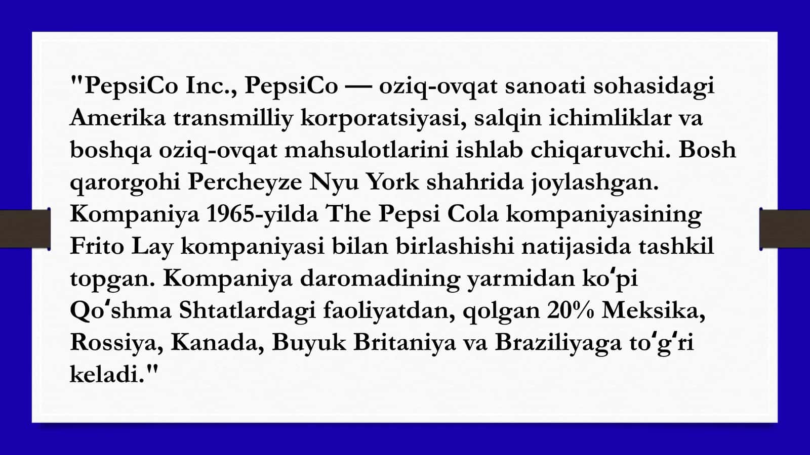 PepsiCo Inc 1