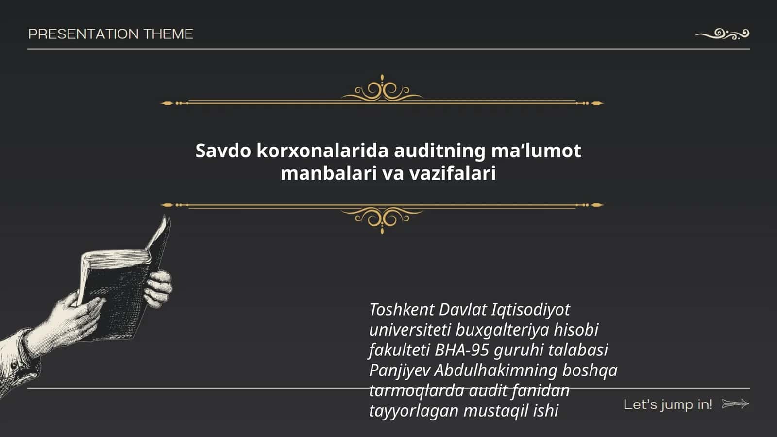Audit ma'lumotlari va vazifalari 1
