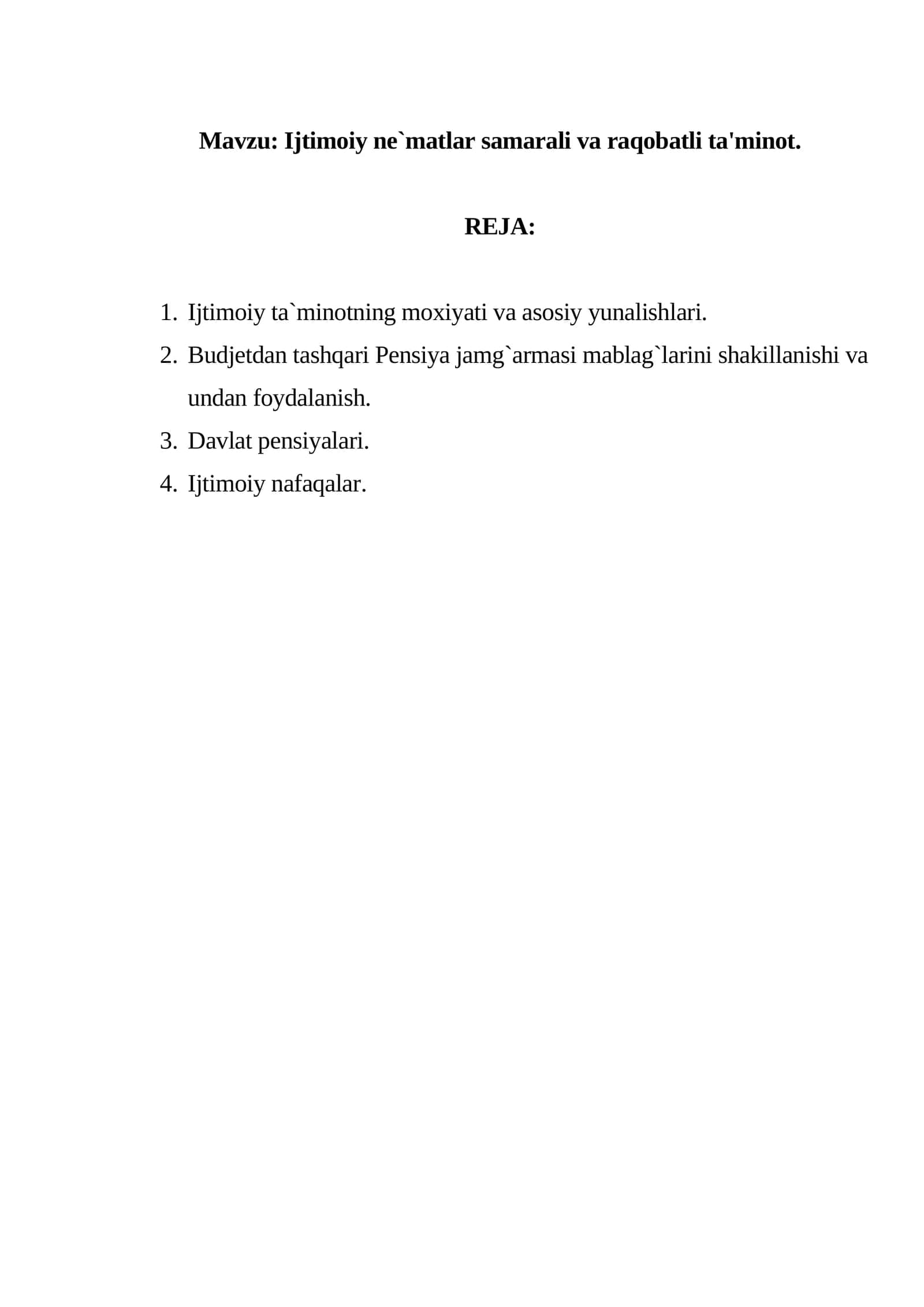 Ijtimoiy ne`matlar samarali va raqobatli ta'minot 1