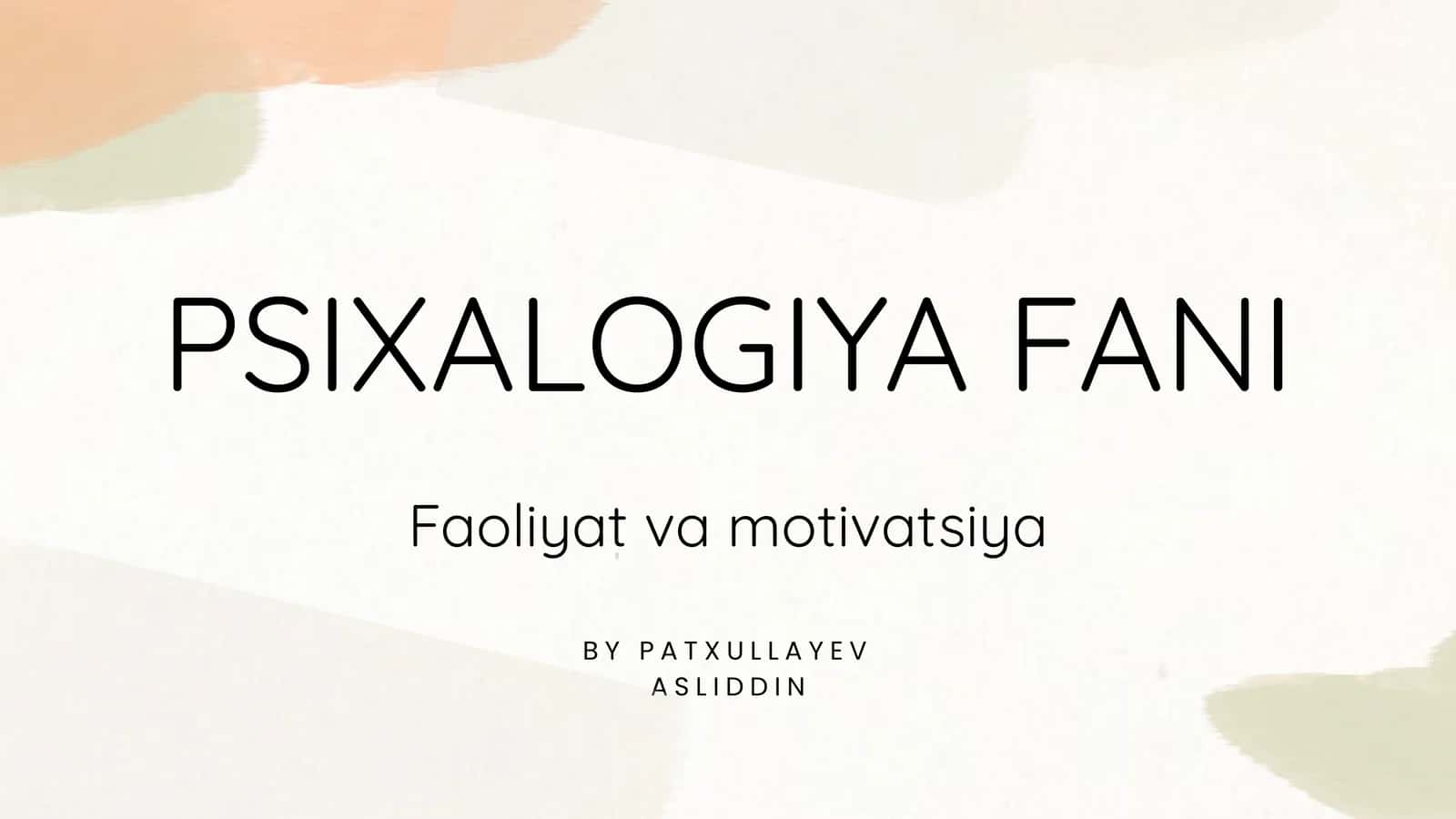 PSIXALOGIYA FANI 1