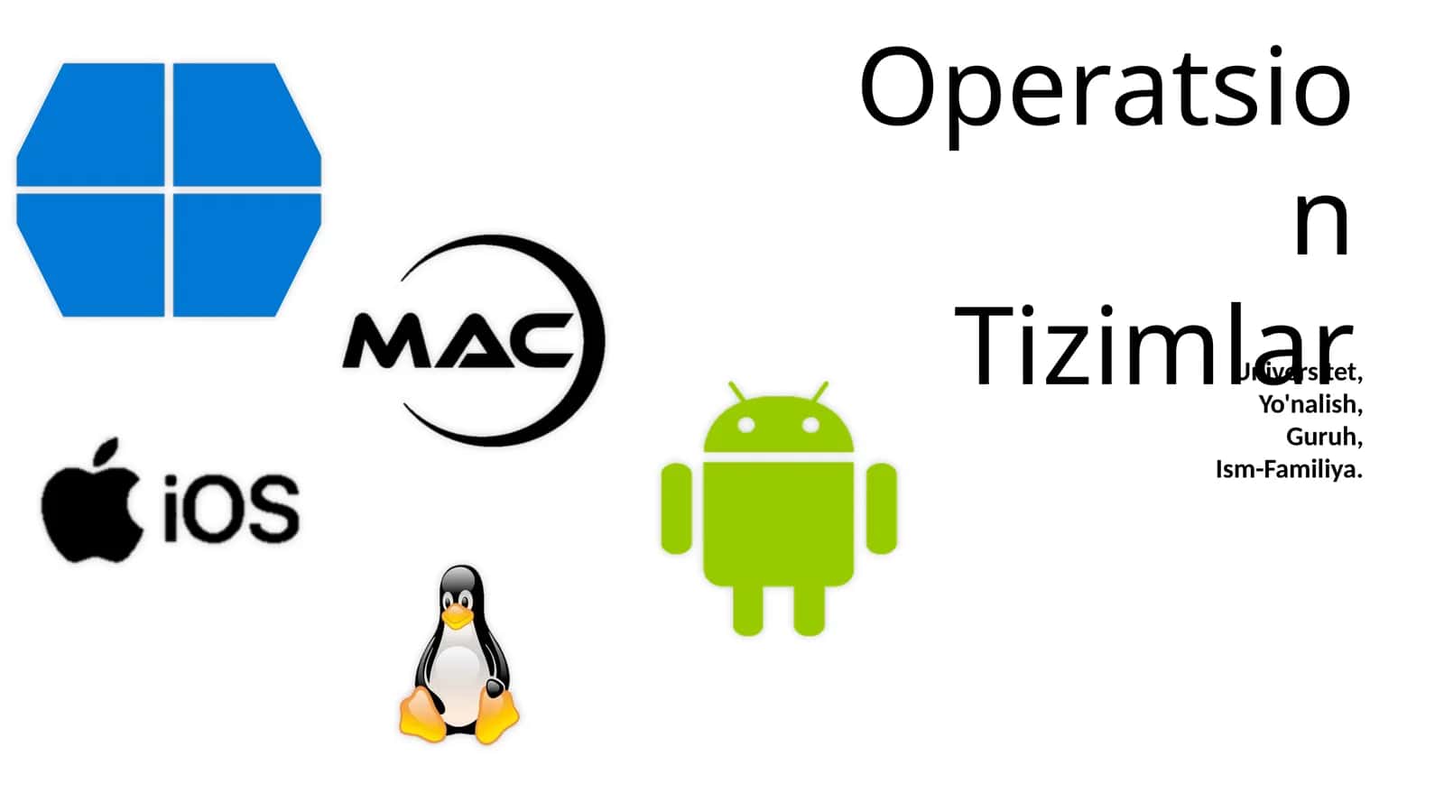 "Operatsion tizimlar" mavzusida taqdimot (prezentatsiya) 1