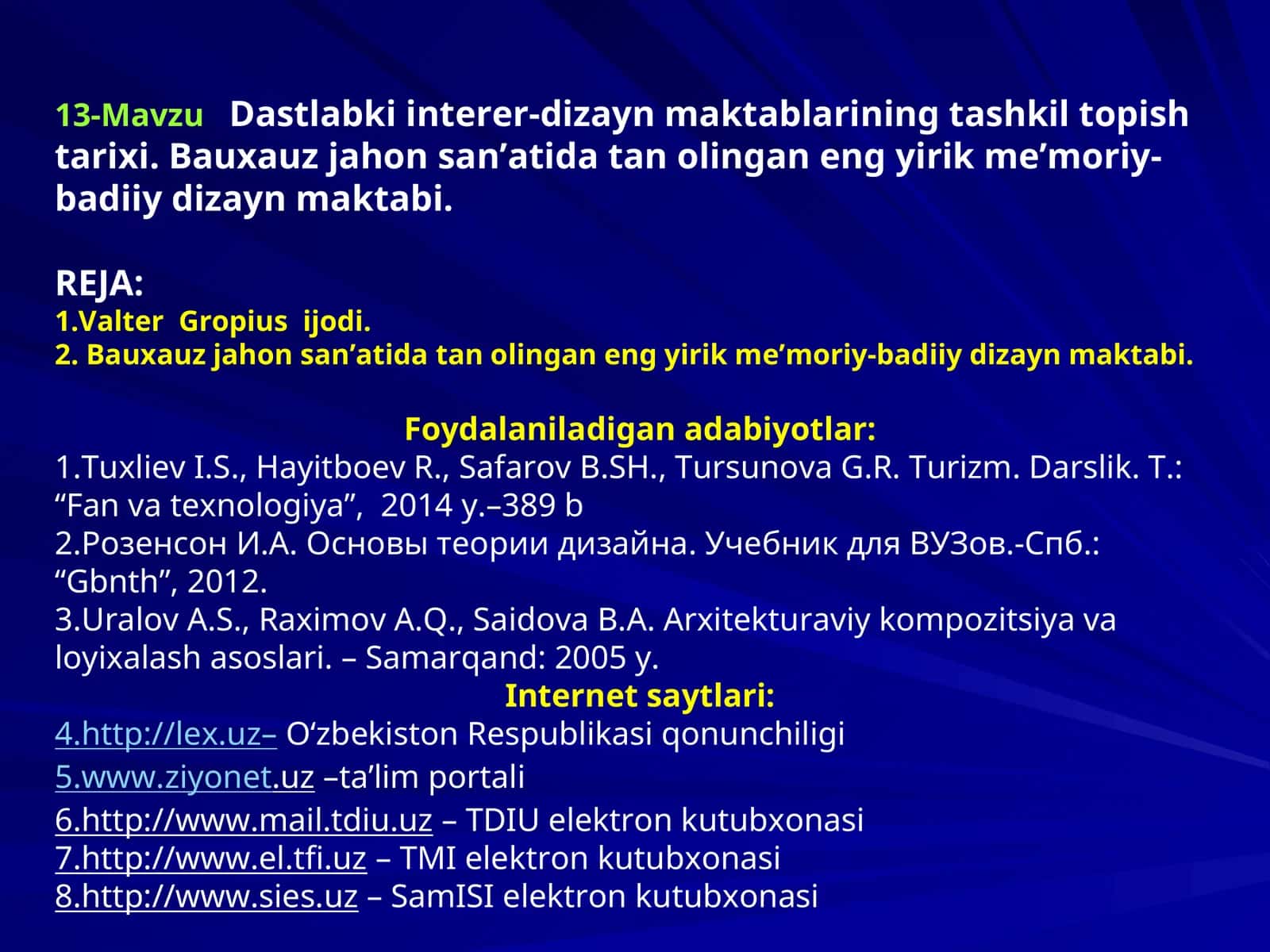 13-MavzuDastlabki interer-dizayn maktablarining tashkil topish tarixi 1