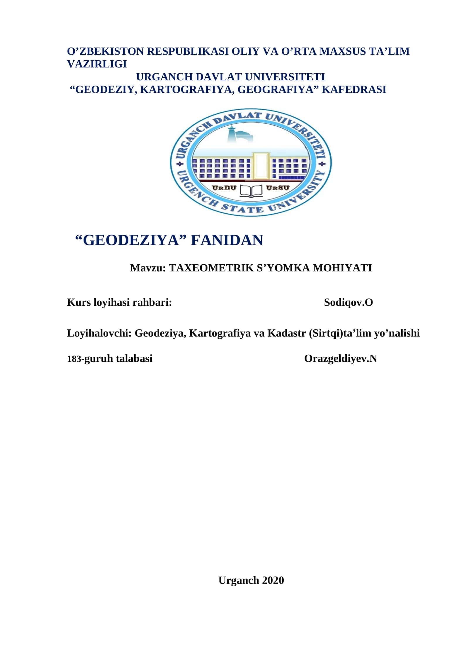 TAXEOMETRIK S’YOMKA MOHIYATI 1
