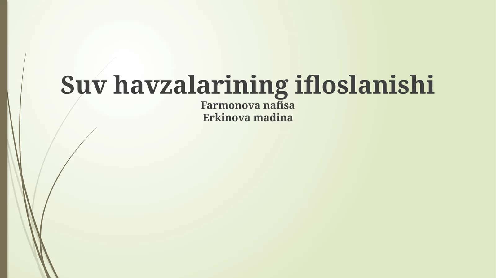 Suv havzalarining ifloslanishi 1