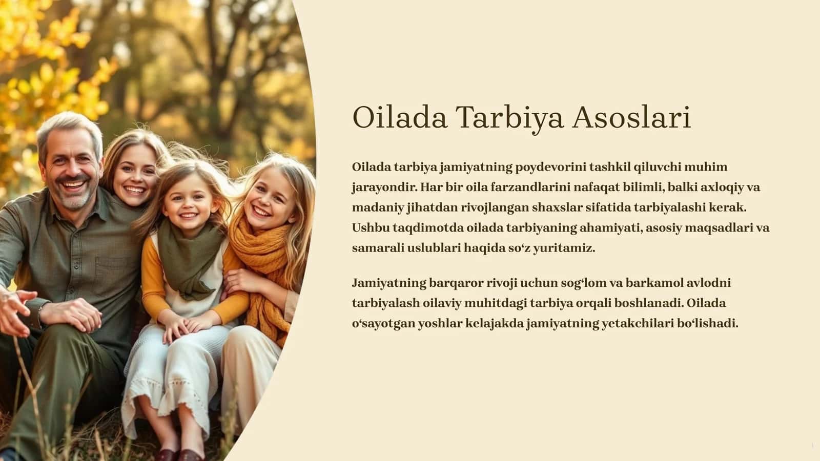 Oilada Tarbiya Asoslari 1