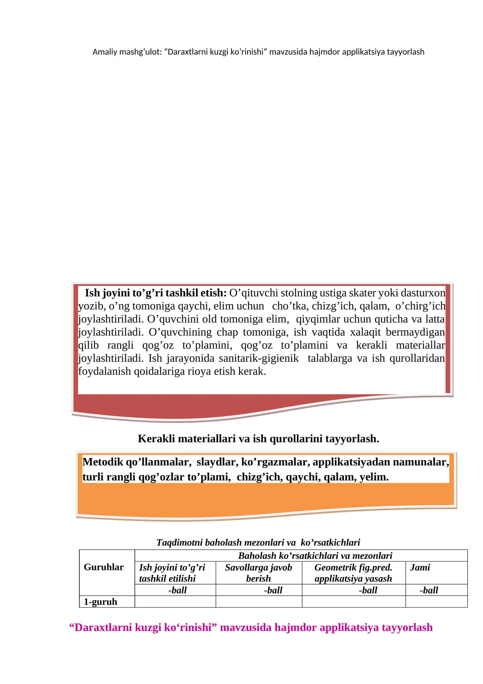 Daraxtlarni kuzgi ko‘rinishi 1