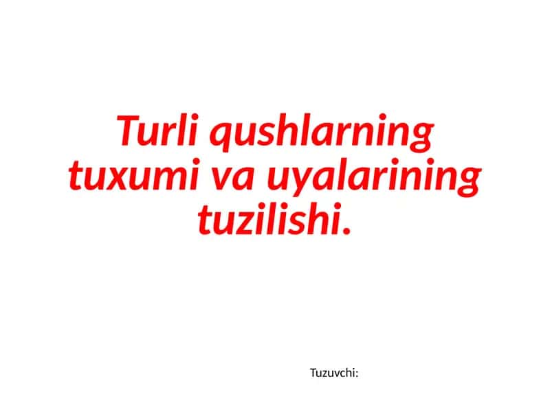 Tovuqlar tuxumining tuzilishi 1