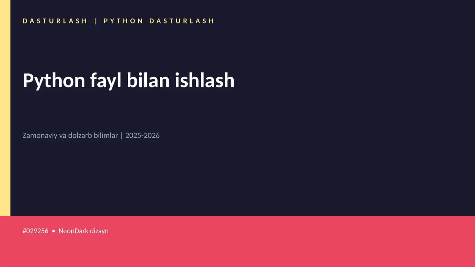 PYTHON DASTURLASH 1