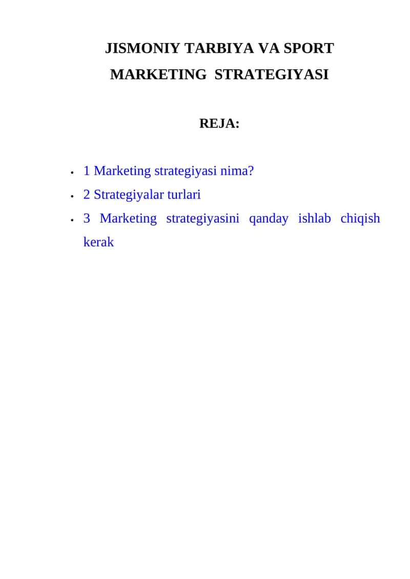 MARKETING STRATEGIYASI 1